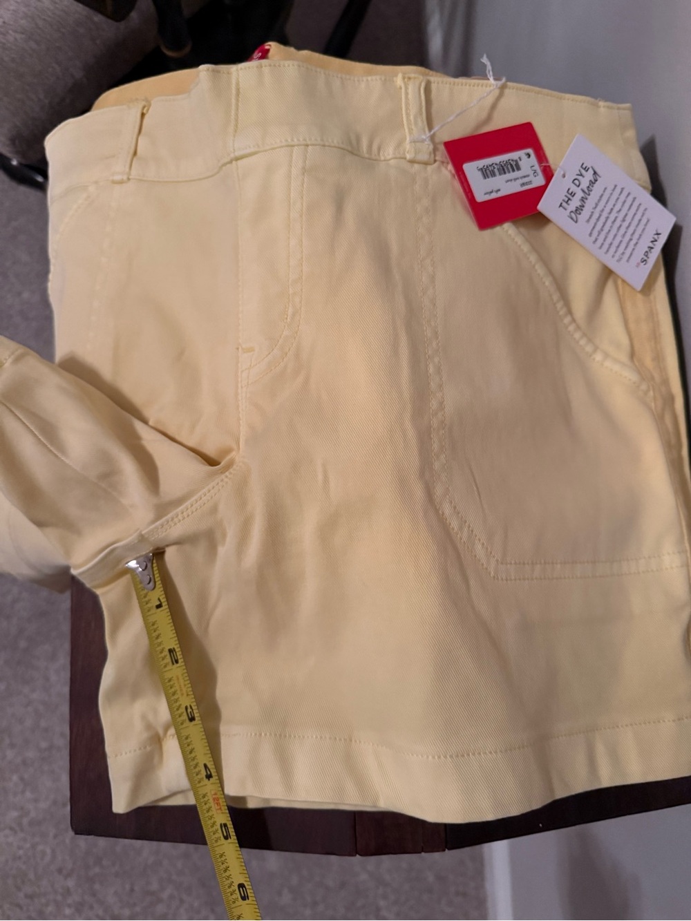 SPANX Stretch Twill Shorts in Soft Yellow - Picture 5 of 5